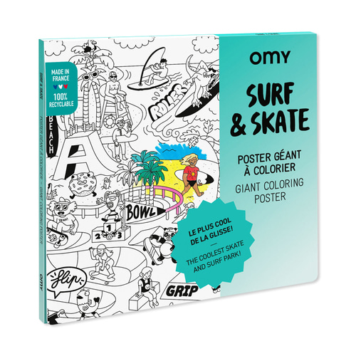 OMY 컬러링 포스터-서핑&amp;스케이트(POS82) by 공식수입원 (주)아이큐박스